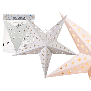 Vánoční papírová hvězda s LED 60 cm
